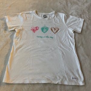 (2/15) Life Is Good Today is the Day White T-Shirt